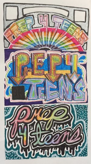 PrEP4Teens drawn in colored pencils